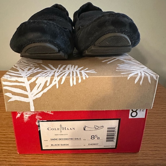 Cole Haan Black Suede Driving Shoes D40907 Women’s size 8 1/2B - Picture 7 of 9